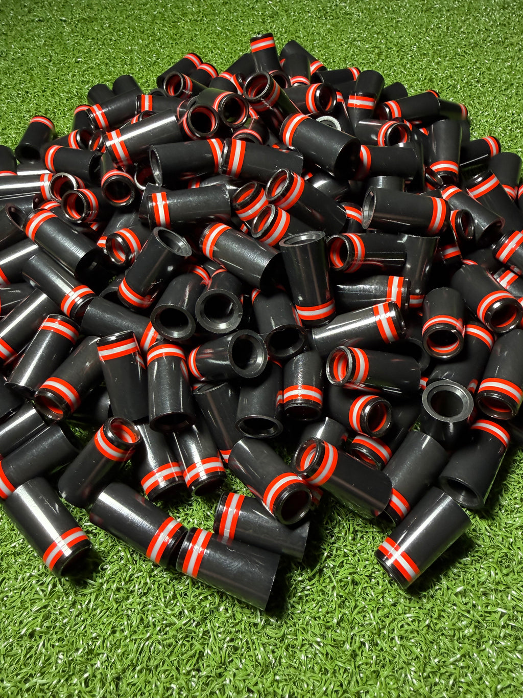 Premium Golf Ferrules – Black, Silver and Red Taper Tip Iron Ferrules - 10 Pack