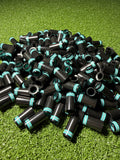 Premium Golf Ferrules – Black, Silver and Blue Taper Tip Iron Ferrules - 10 Pack
