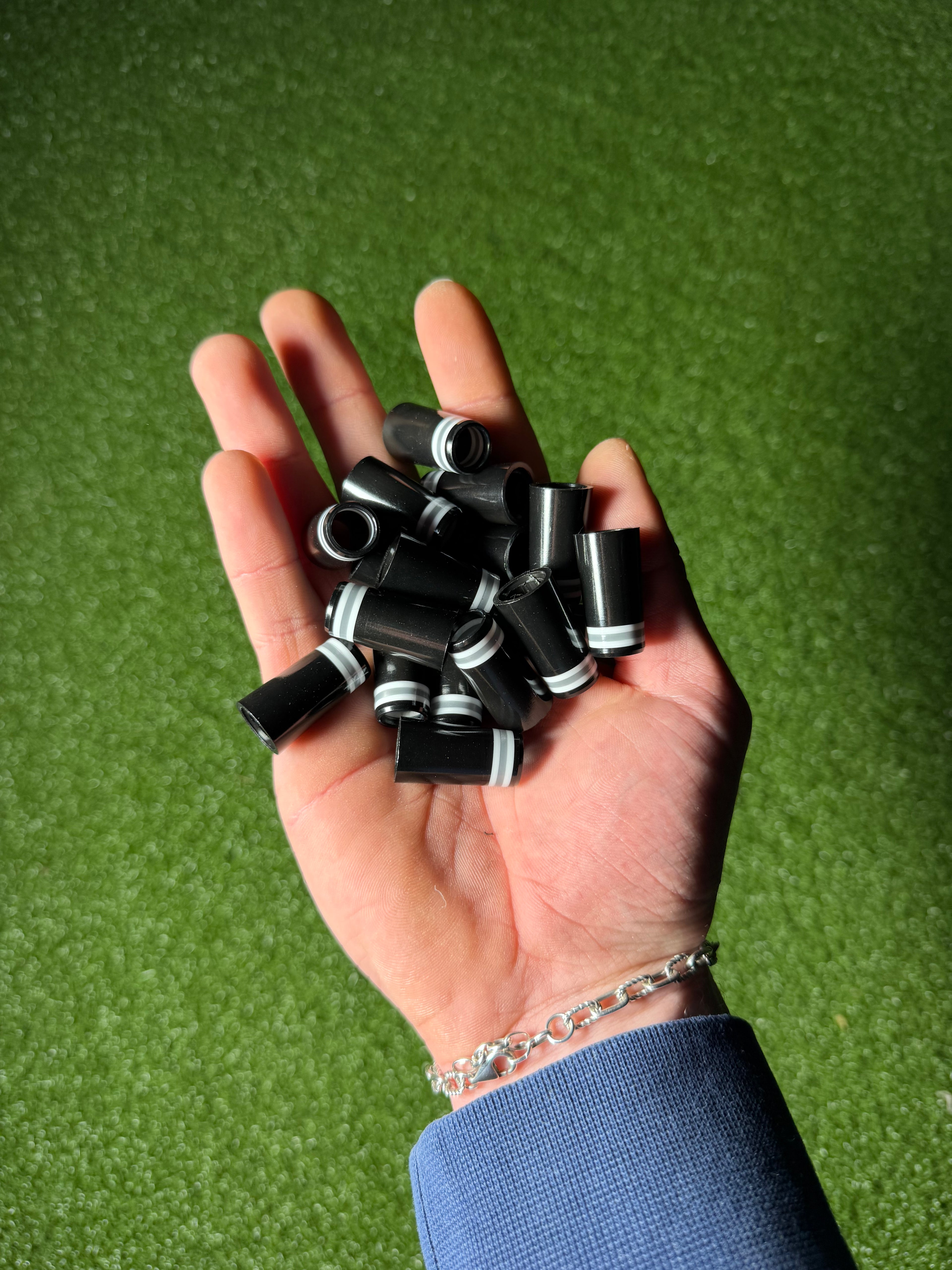 Premium Golf Ferrules – Black and Silver Taper Tip Iron Ferrules - 10 Pack