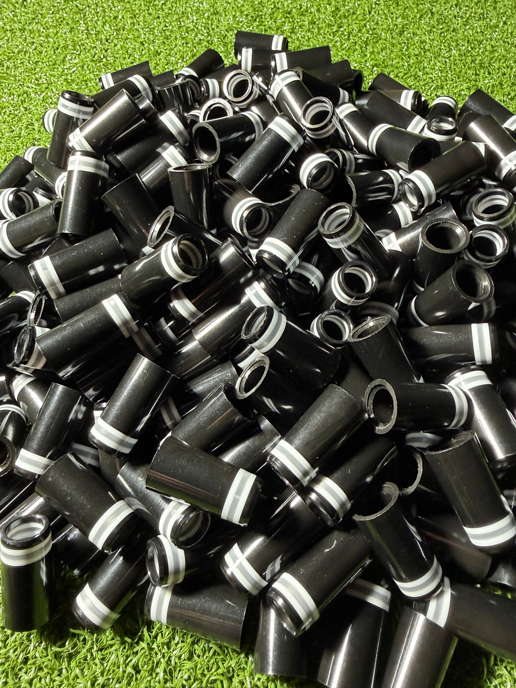 Premium Golf Ferrules – Black and Silver Taper Tip Iron Ferrules - 10 Pack