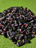 Premium Golf Ferrules – Black, Red, White and Blue Taper Tip Iron Ferrules - 10 Pack